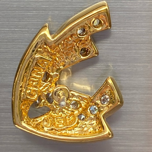 Jacqueline Kennedy JBK Clear Crystal Rhinestone Two Tone Earrings - Picture 8 of 14